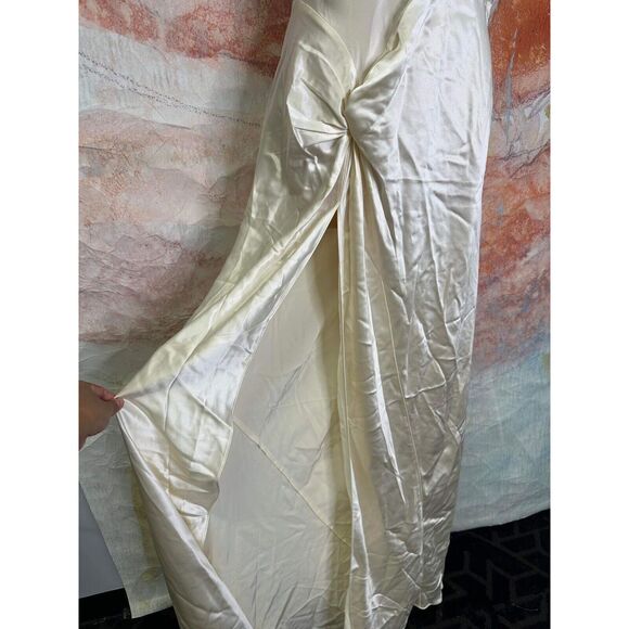 Anthropologie Ronny Kobo Samra Satin Twist-Halter Column Gown $498 - Picture 11 of 13